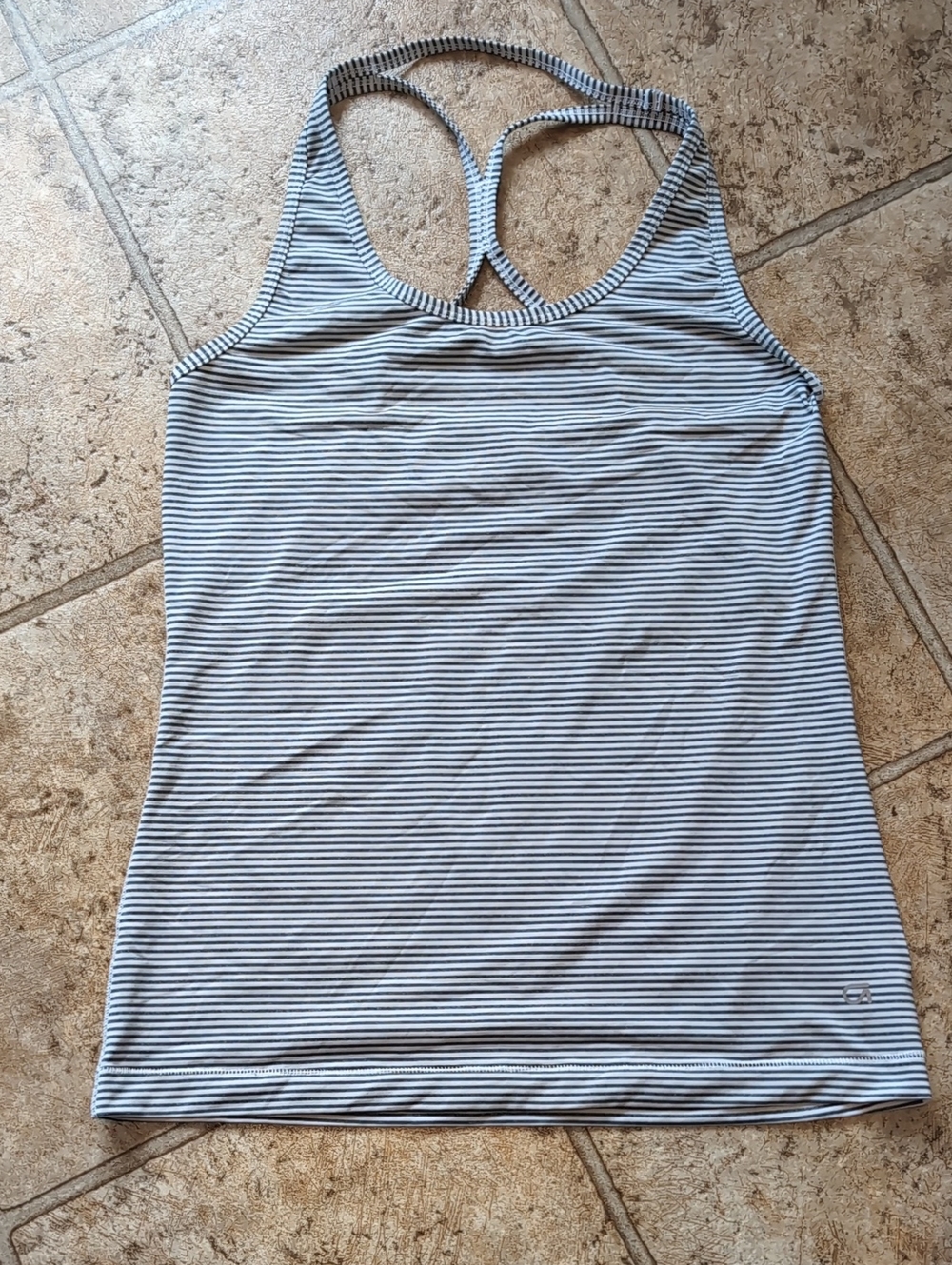 GAP Black and White Striped Racerback Tank